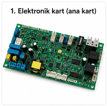 Elektronik kart (ana kart) - cihazın tüm fonksiyonlarını yöneten ana kontrol kartı